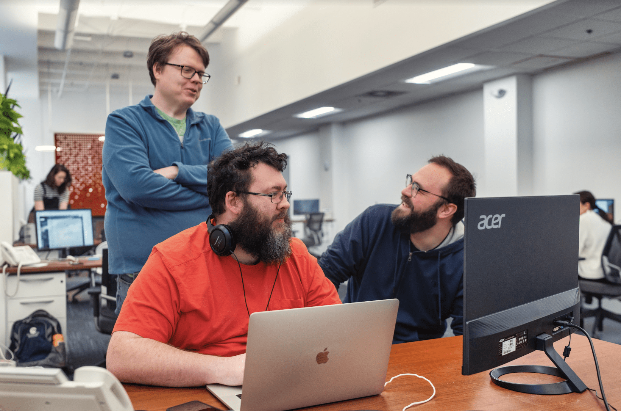 Developer team collaborating